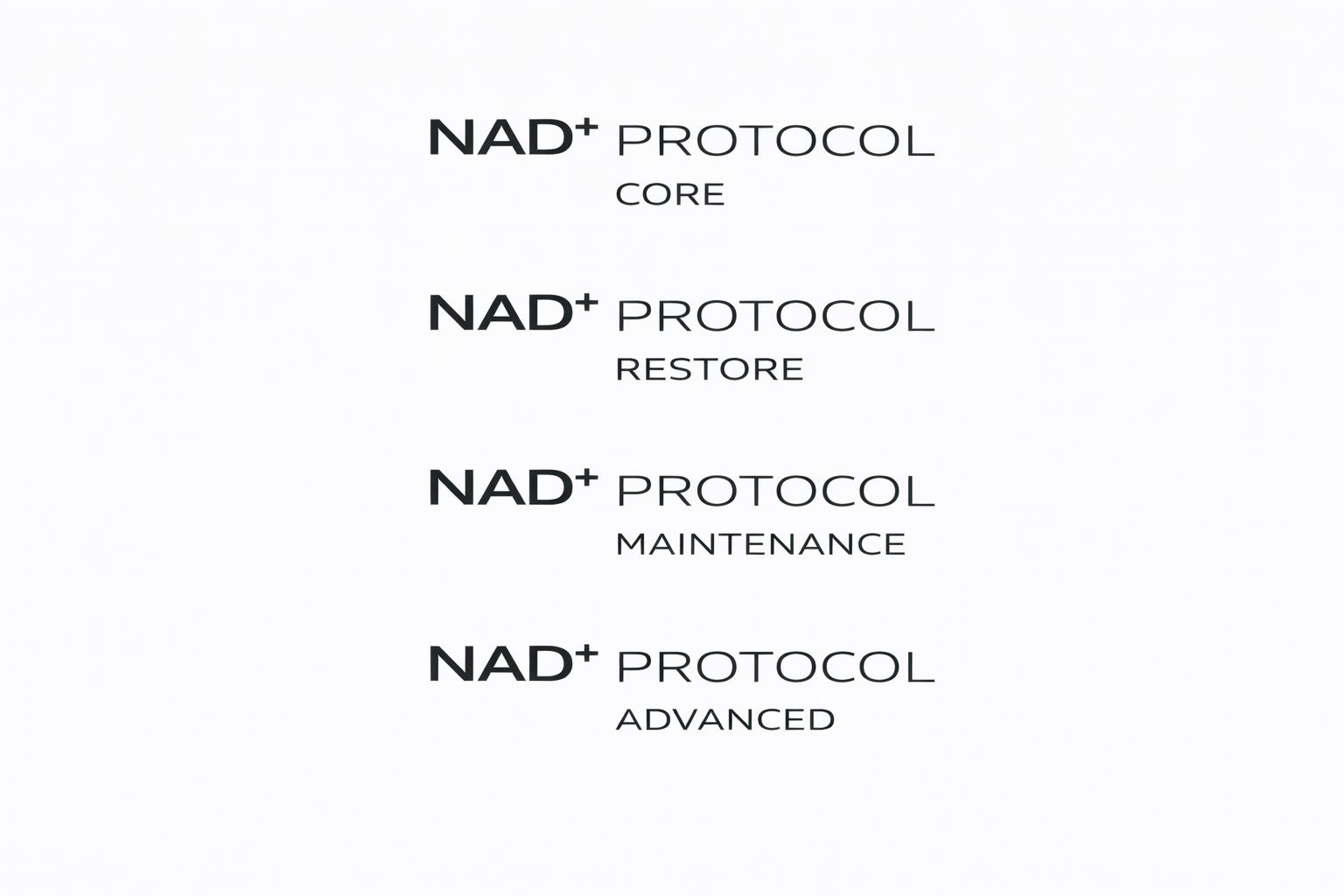 NAD+ Protocol product range with tiered protocols
